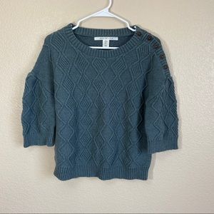 Max Studio Green Button Sweater